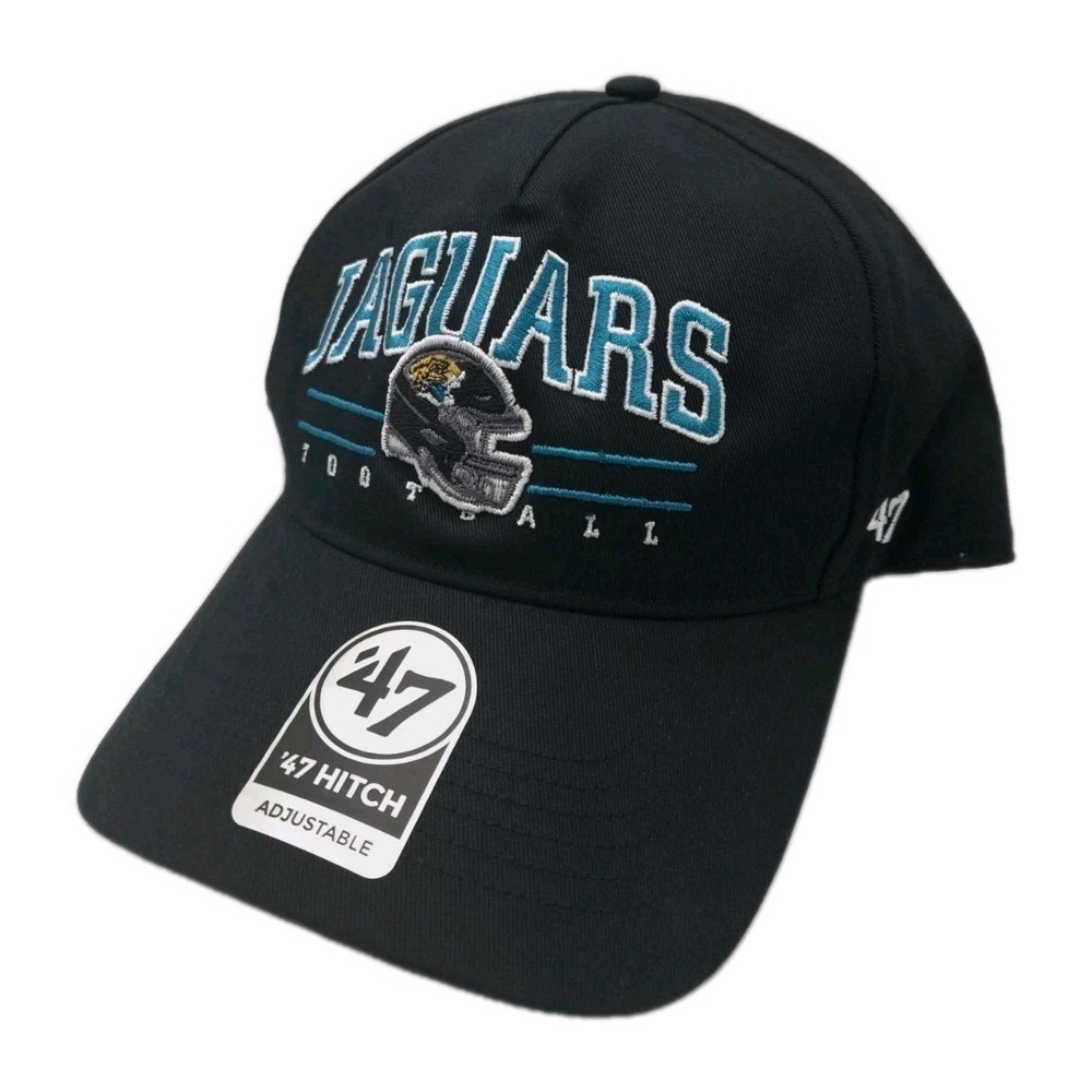 Jacksonville Jaguars '47 Brand Roscoe Hitch Adjustable Snapback Hat Cap Black‎